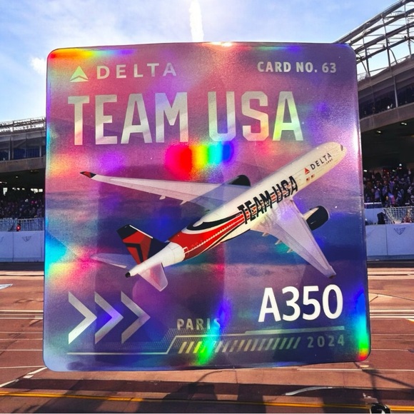 Delta Air Lines Trading Cards 2024 Olympic Edition Team USA Paris A350 No. 63 - Picture 5 of 6
